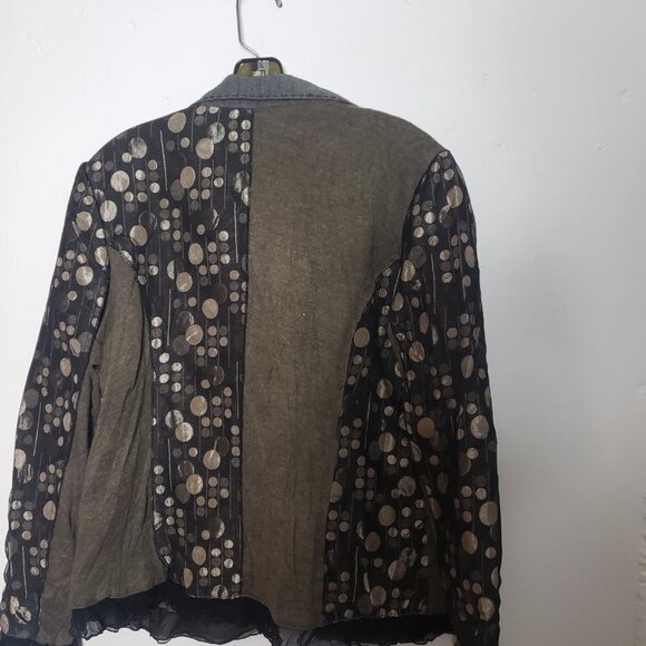 Vasteed Ruffle Edge Polka Dot Button lapel Jacket Blazer NWT size XL - Picture 9 of 12